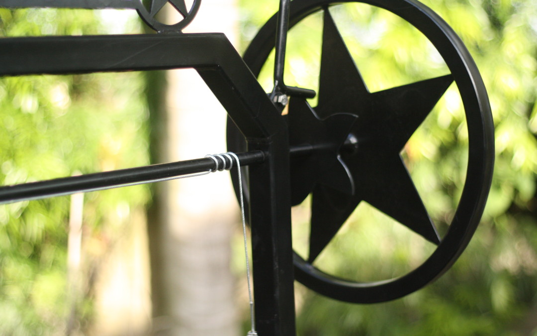 Detailed view of handle and cable